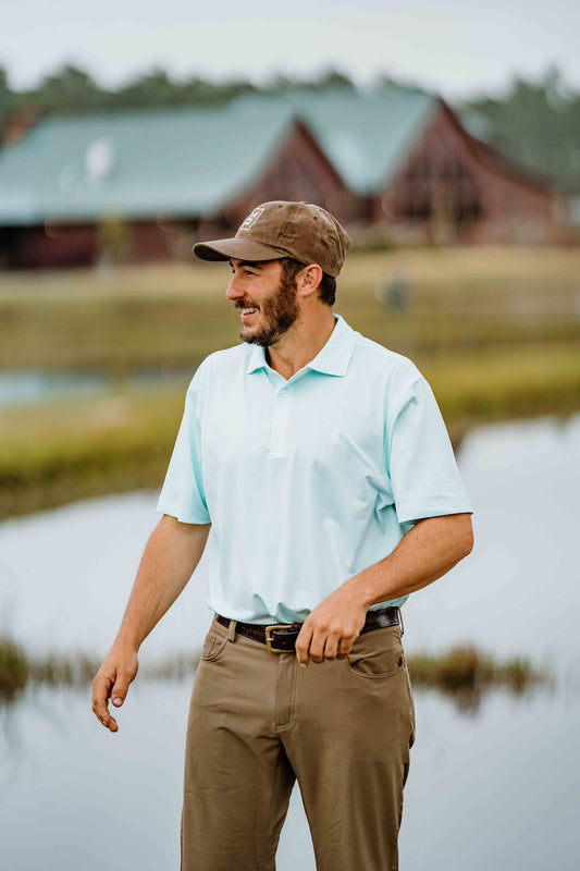 Mint/White Striped Polo