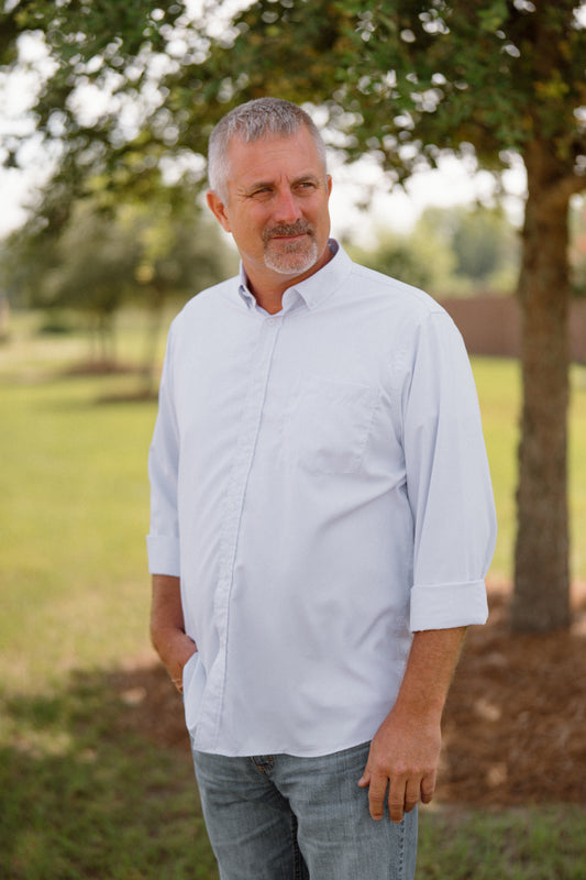Solid White Button Down