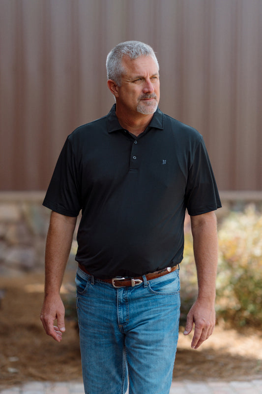 Solid Black Polo