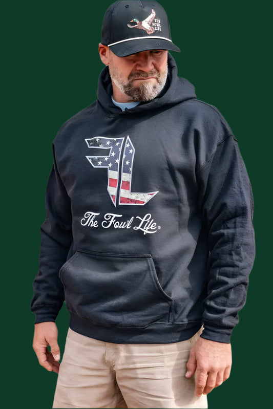 The Fowl Life: American Flag Hoodie