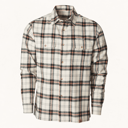 banded plaid flannel shirt